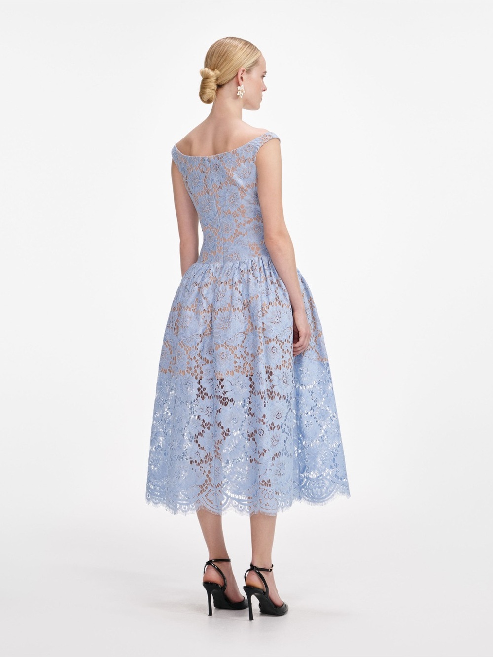 NWT- Sel - Portrait Light Blue Lace Midi Dress size 8 - Picture 5 of 16